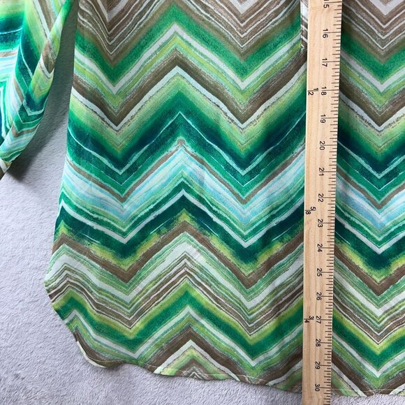 Chico's Tunic Blouse Watercolor Chevron Lorelai II Top with Sequins Womens Size - Picture 9 of 15